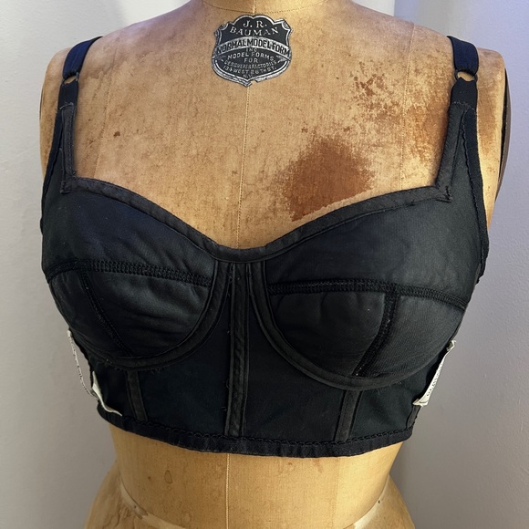 Dolce & Gabbana Dark Gray Pinstripe Cropped Bustier corset bra top IT42 | US 6 M - Picture 11 of 16